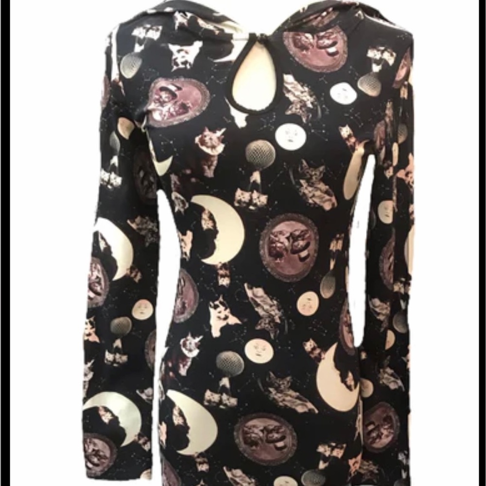 Black and White Celestial Print Top